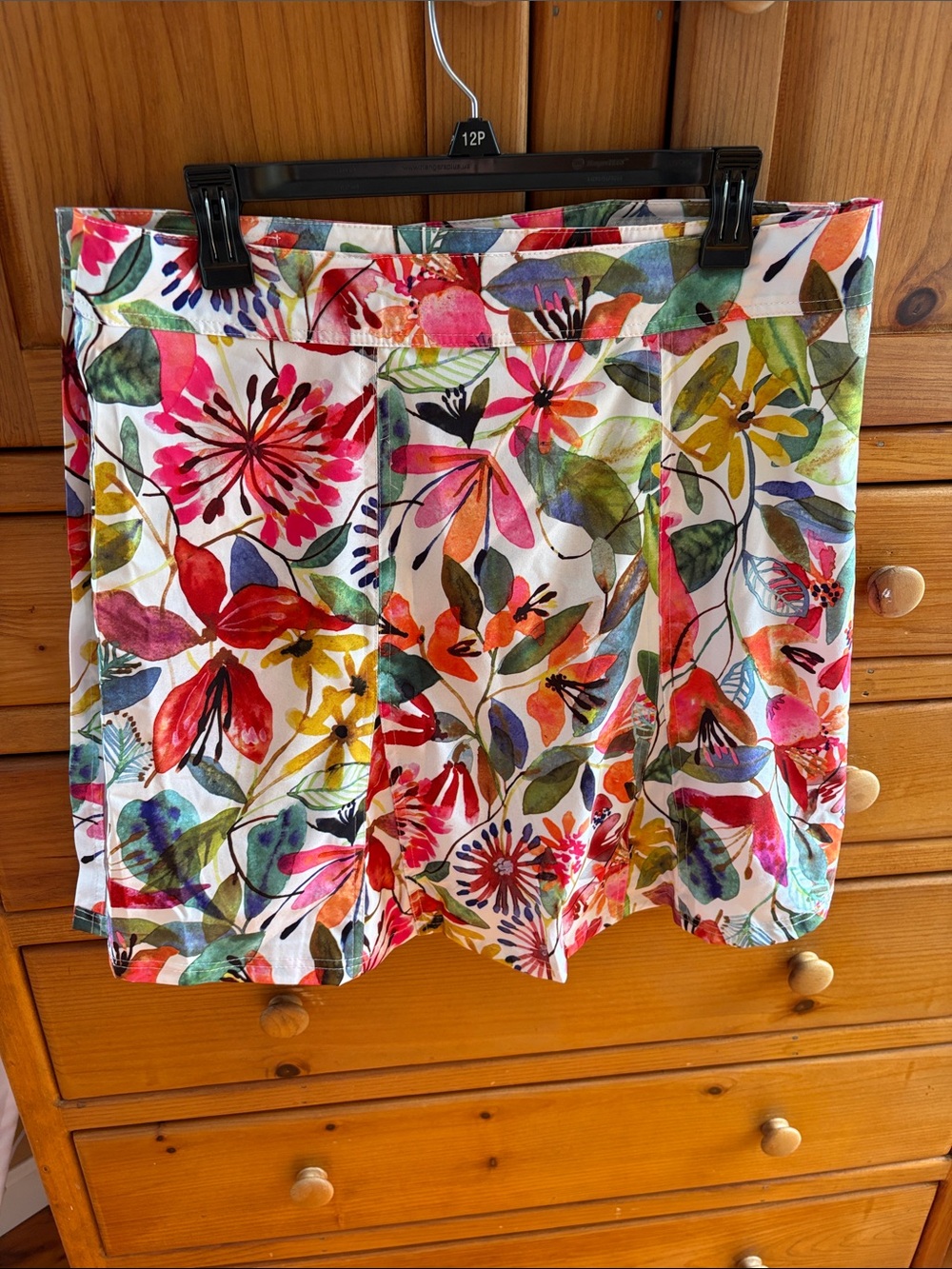 Ripskirt Hawaii Floral Print Skort in White with Multicolor Blooms